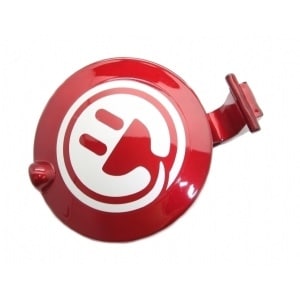 Klap o/ladestik (metal rød dekal)