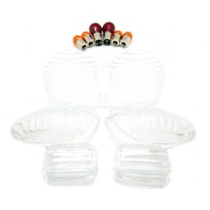 Blinklygte/baglygteglas, klar (komplet sæt)