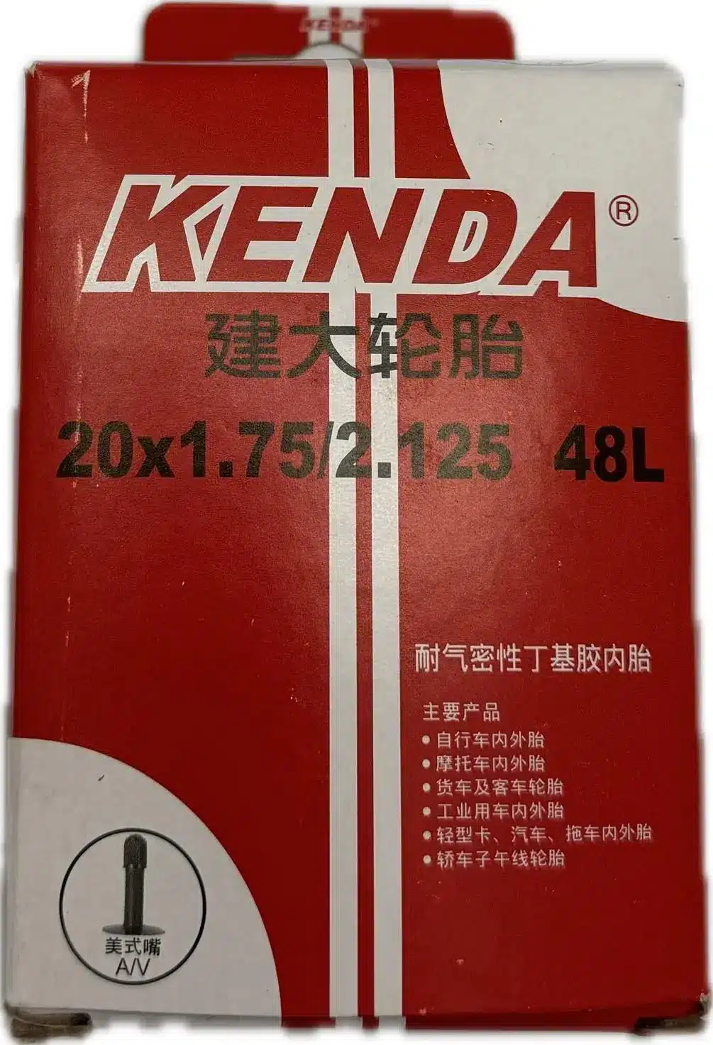 Kenda slange til forhjul ladcykel 20x1.75/2.125 (57-406) AV - Image 2